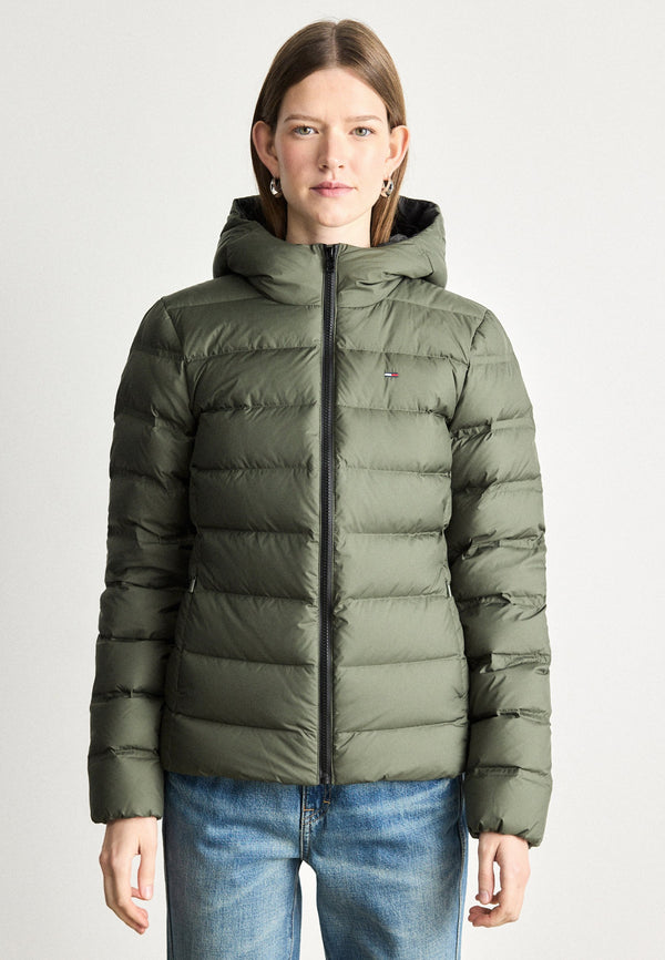 SLIM HOOD - Doudoune - pewter green