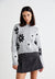ONLFREESIA FLOWER O NECK - Pullover - light grey melange/black/white