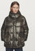 SHORT WATER-REPELLENT PUFFER WITH HOOD - Doudoune - mottled green