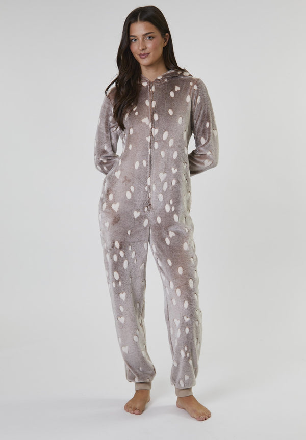 ALL IN ONE REINDEER LUXURY ONESIE - Pyjama - taupe