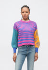 ONLHILLA MIX BOX O NECK - Pullover - raspberry rose/amparo blue/kelly green/flame orange
