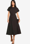 REGULAR FIT - KNOT SIDE MIDI - Robe en jersey - black