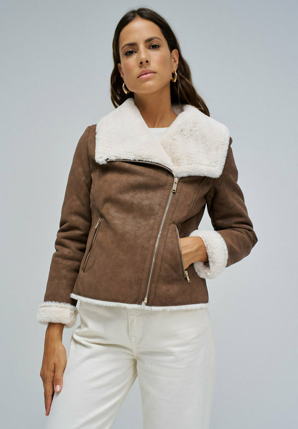 Veste en similicuir - braun