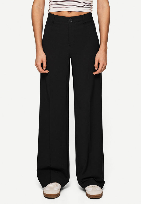 WIDE-LEG TAILORED - Pantalon classique - black