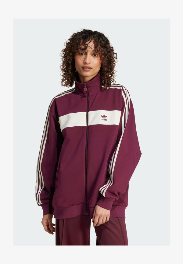 BLOCKED - Sweat zippé - maroon cream white