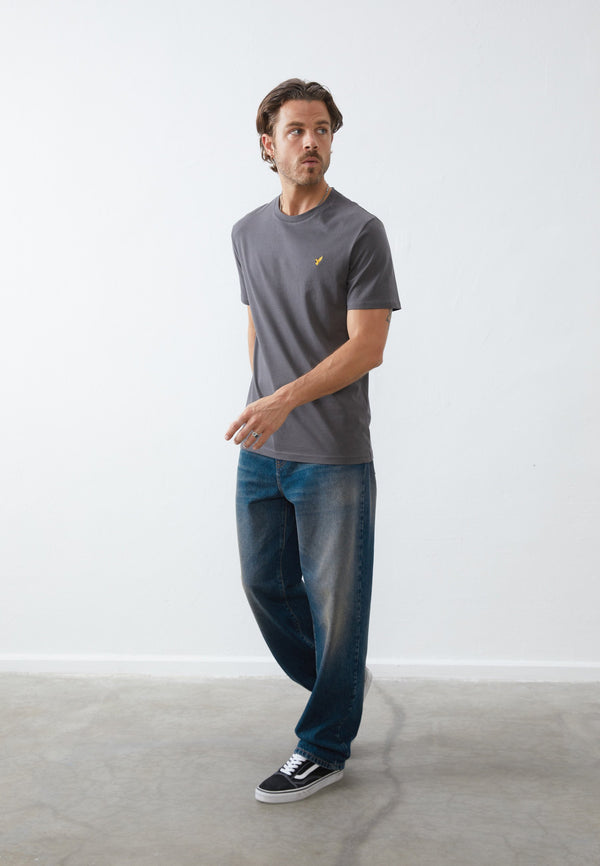 3 PACK - T-shirt basique - dark green/mottled dark grey/black