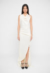 ROULEAUX DETAIL SLEEVELESS GOWN - Robe de cocktail - ivory