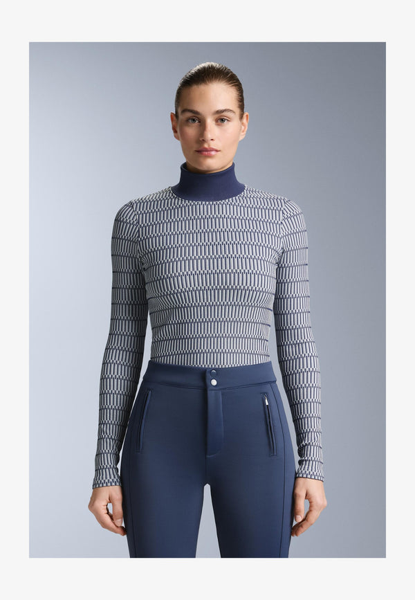 GEOMETRIC SEAMLESS THERMAL BASE LAYER - Caraco - royal blue