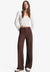WIDE-LEG TAILORED - Pantalon classique - dark brown