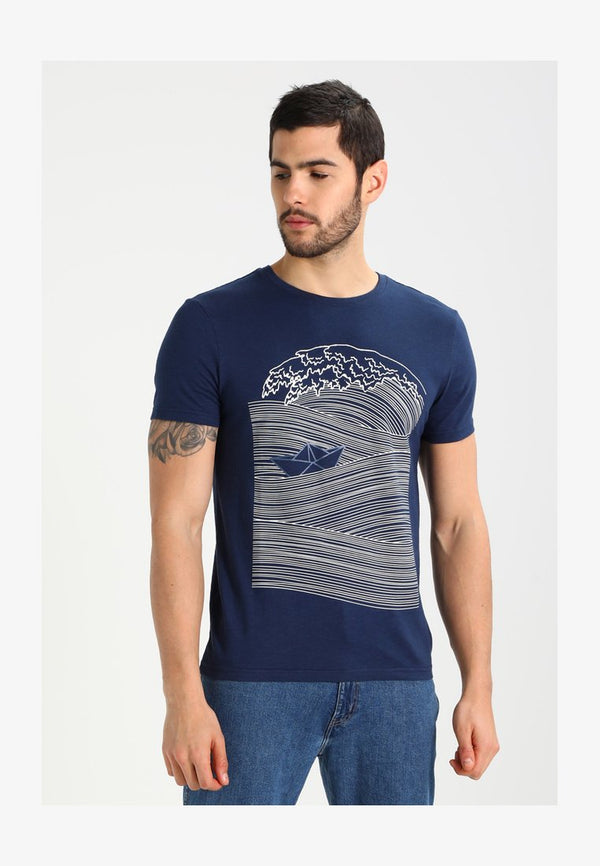 T-shirt imprimé - dark blue/white