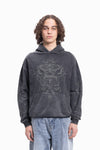 VINTAGE TRIBAL BLACK WASHED - Sweat à capuche - black