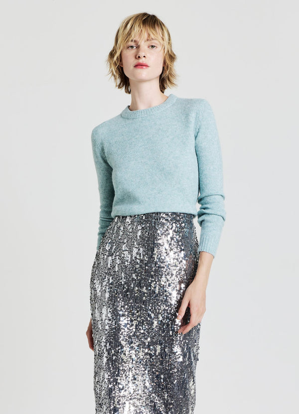 MAGLIA GIROCOLLO A TINTA UNITA - Pullover - acqua melange