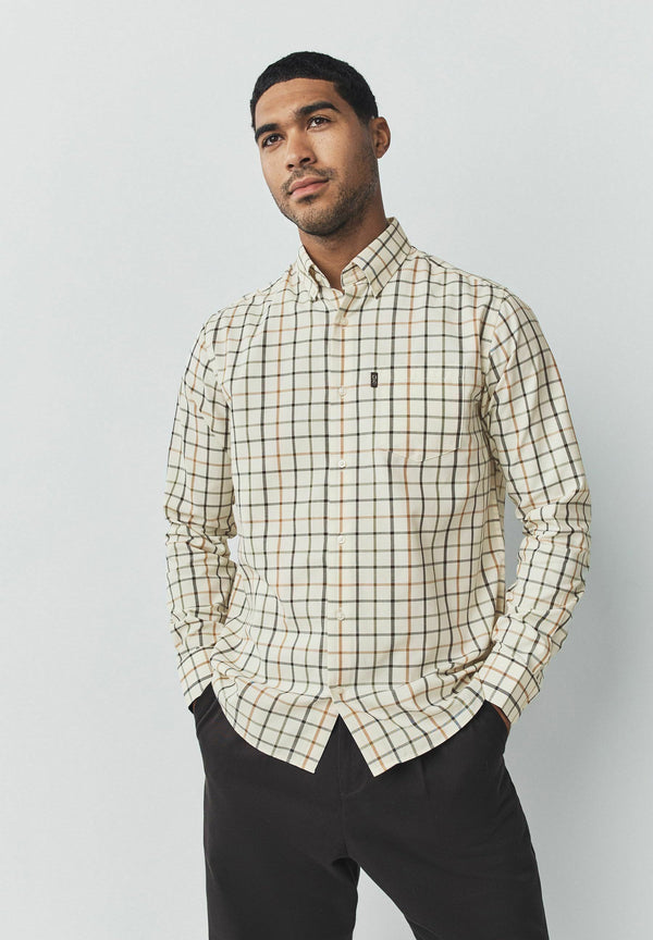 EASY IRON BUTTON DOWN OXFORD - Chemise - ecru tattersall check