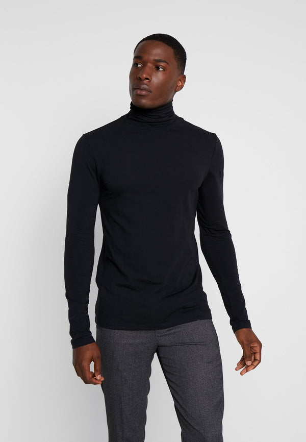 LONG SLEEVED ROLL NECK TOP - T-shirt à manches longues - black