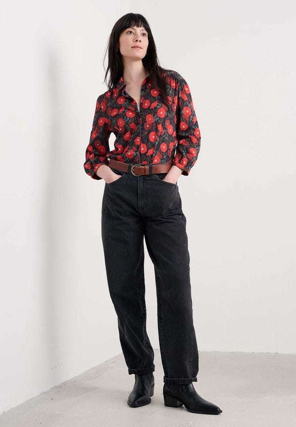 3/4 - Chemisier - navy - grass meadow maritime