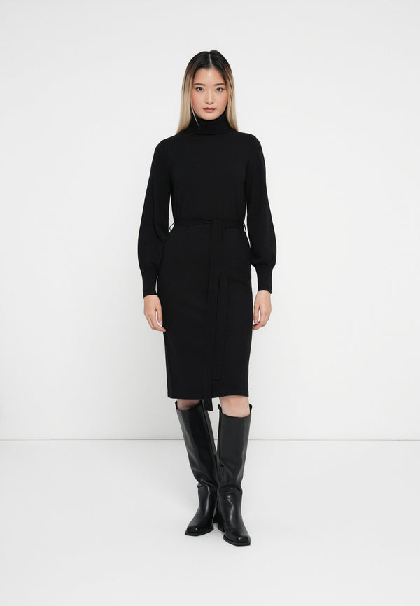 VIAMANDA TURTLE NECK DRESS - Robe pull - black