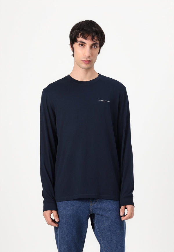 TJM SLIM CHEST LINEAR TEE - T-shirt à manches longues - dark night navy