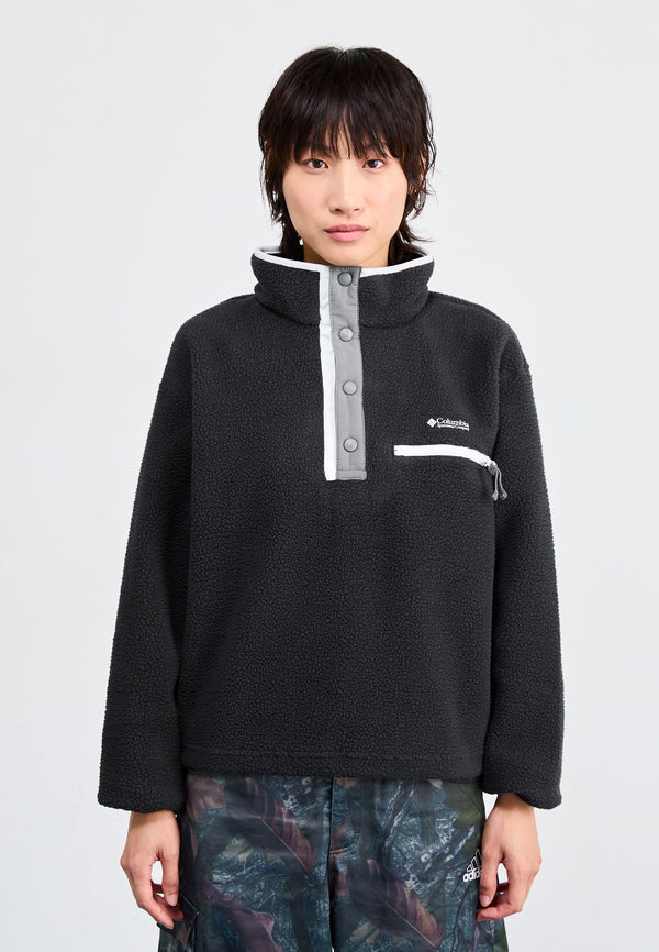 HELVETIA™ II CROPPED HALF SNAP - Sweat polaire - black