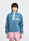 HELVETIA™ II CROPPED HALF SNAP - Sweat polaire - everblue/crushed blue/citron haze