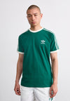 ADICOLOR CLASSICS 3-STRIPES - T-shirt imprimé - collegiate green/off white