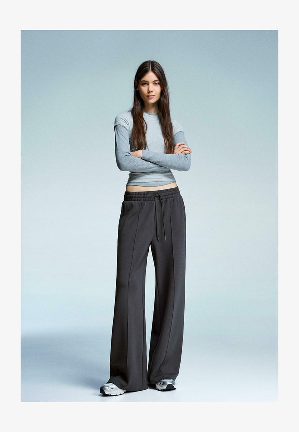WIDE-LEG - Pantalon de survêtement - grey