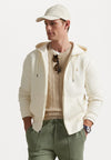 DOUBLE-KNIT FULL-ZIP HOODIE - Sweat zippé - pale cream