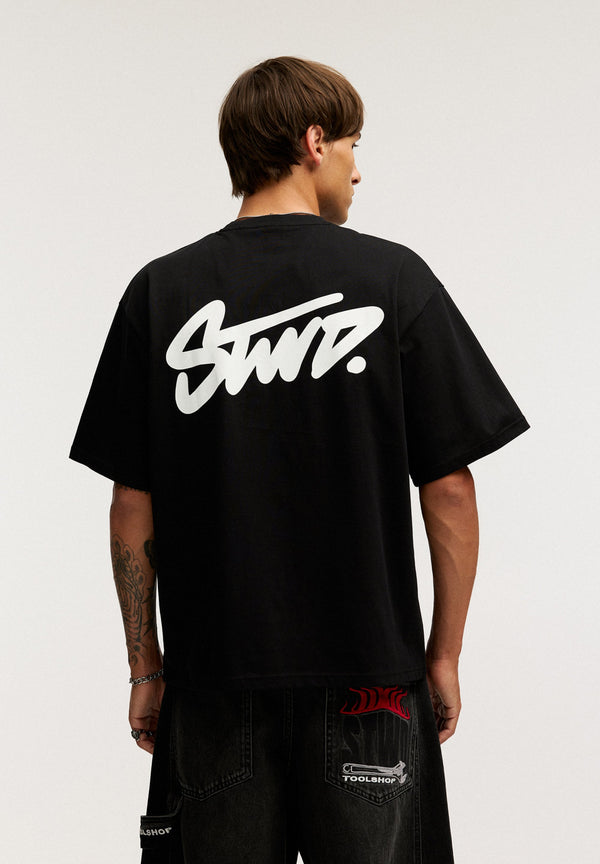 WITH LOGO - T-shirt imprimé - black