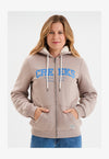 AMERICAN INSPIRATION; FASHION; COOL; EASY ORIGINAL" - Sweat zippé - beige