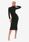 REGULAR FIT - LONG SLEEVE MIDI BODYCON - Robe de jour - black