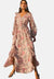 REGULAR FIT - PRINTED RUFFLE V-NECK - Robe longue - pink floral