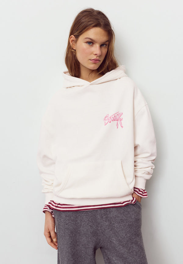 BOW GRAPHIC - Sweat à capuche - white