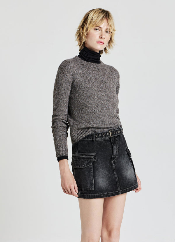 MAGLIA GIROCOLLO A TINTA UNITA - Pullover - fango melange