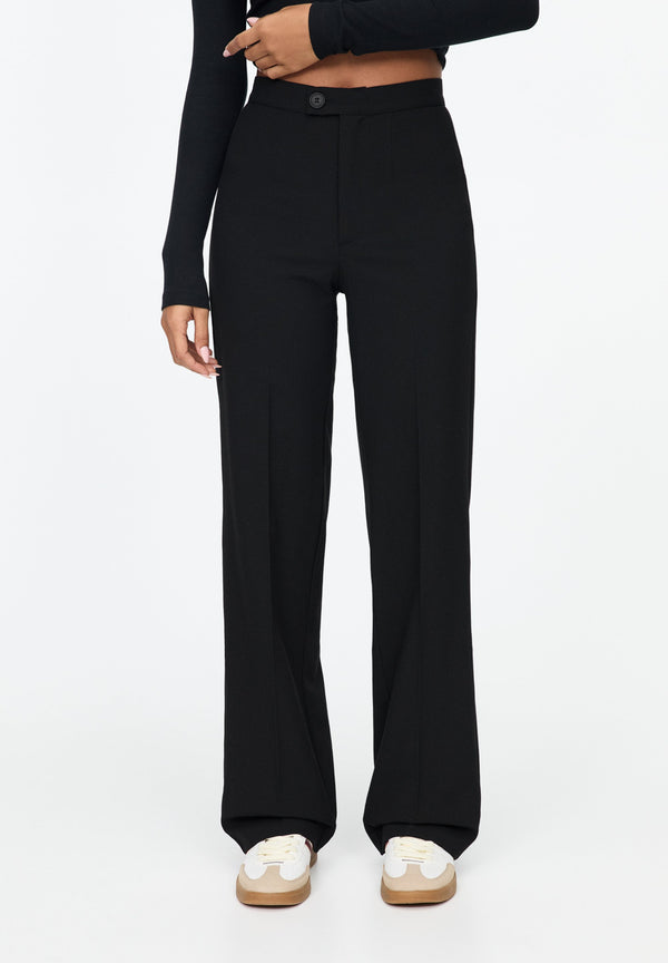 STRAIGHT-LEG DARTED -SMART - Pantalon classique - black