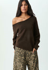 ASYMMETRIC - Pullover - dark brown
