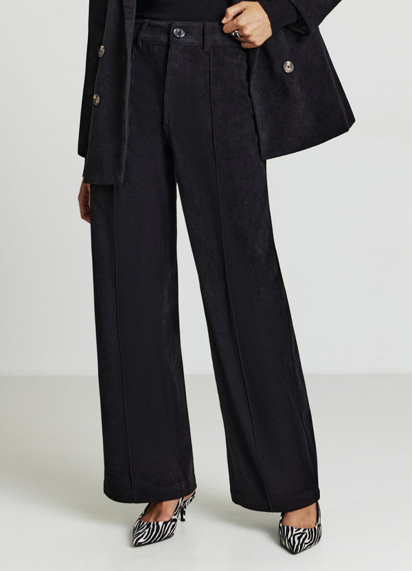 LUNGO TINTA UNITA - Pantalon classique - ultrablack