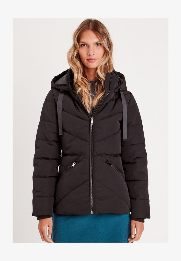 TAILLIERTE MIT KAPUZE - Doudoune - noir