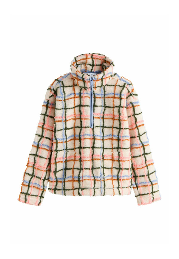 Sweat polaire - pink ecru checkered