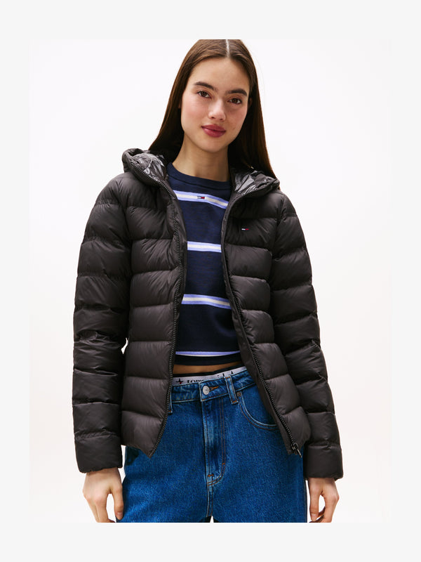 SLIM HOOD - Doudoune - black