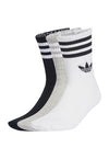 CREW 3 PACK UNISEX - Chaussettes - white medium grey heather black
