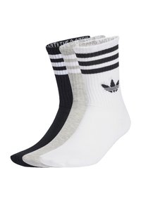 CREW 3 PACK UNISEX - Chaussettes - white medium grey heather black