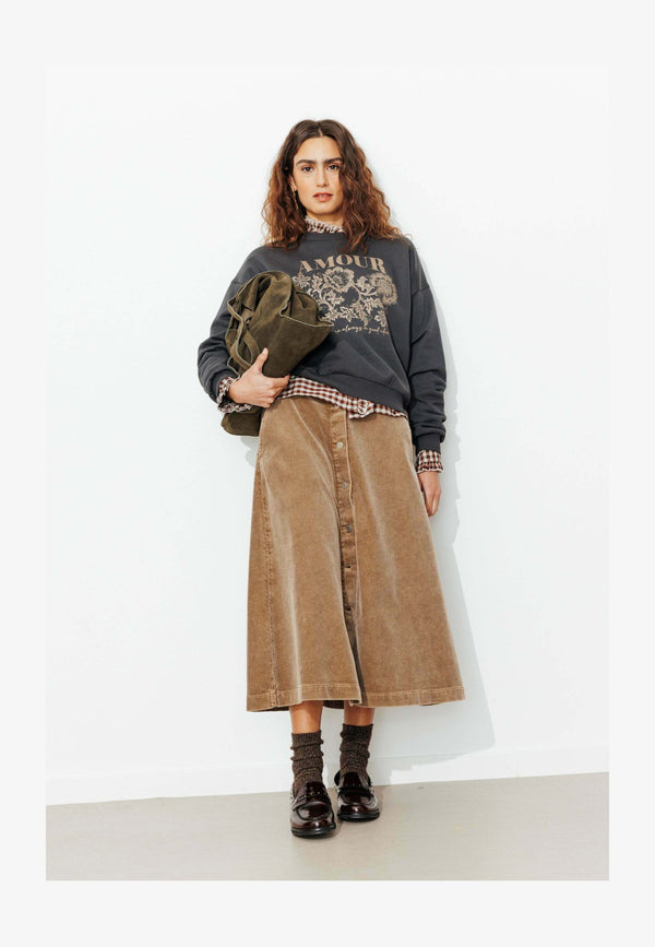 AMOUR PAILLETTES - Sweatshirt - imprimé gris