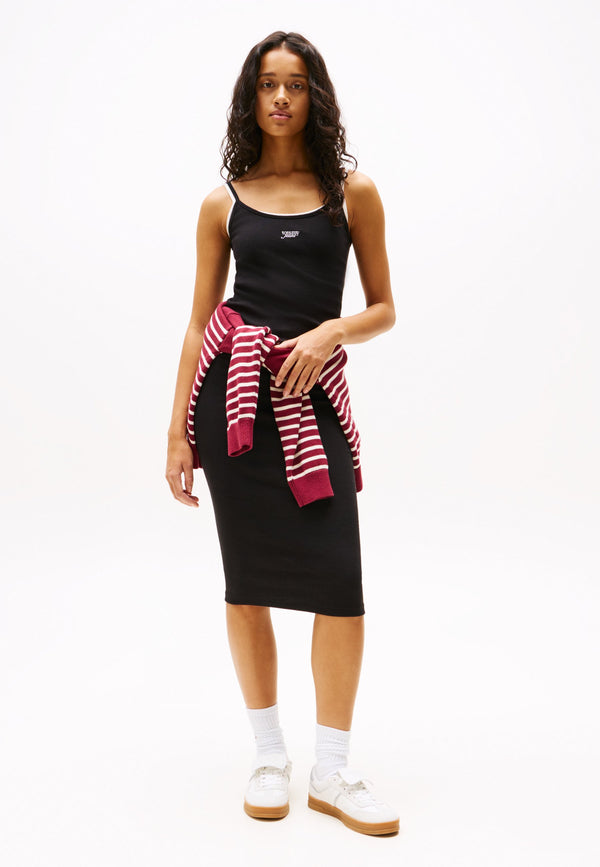 SCRIPT STRAP MIDI DRESS - Robe en jersey - black