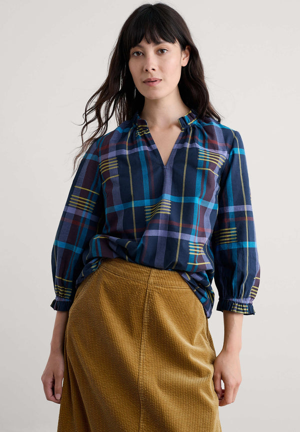 Blouse - blue - cherry tree teal