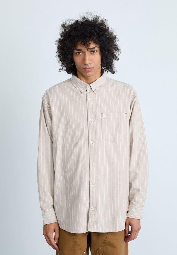 CASSEL - Chemise - peanut/white