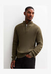QUARTER ZIP FUNNEL NECK - Pullover - khaki
