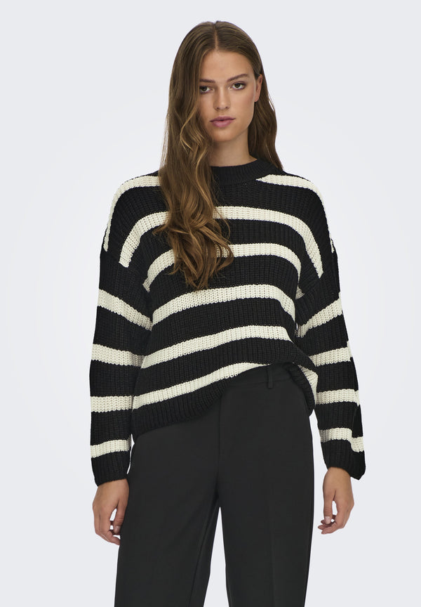 JDYJUSTY STRIPE - Pullover - black