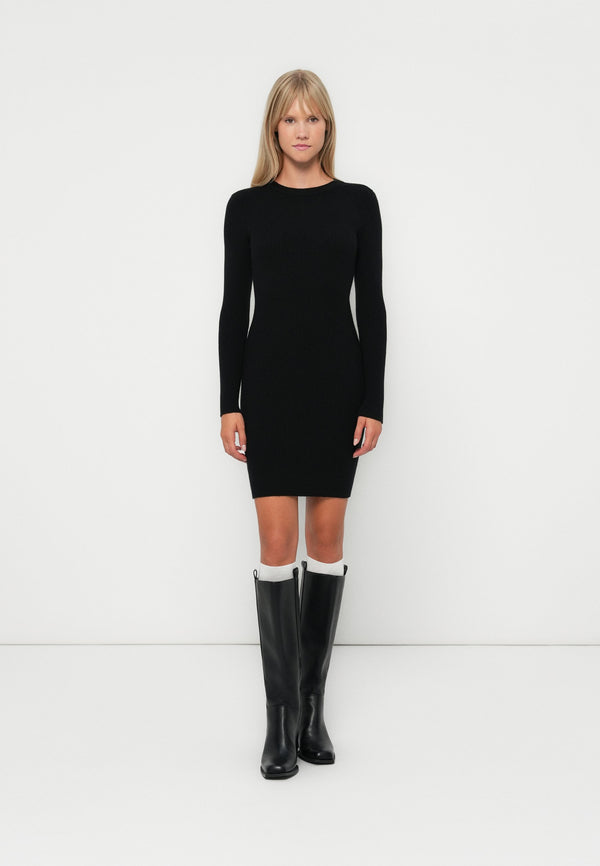 PCMIRA NEW O NECK DRESS - Robe pull - black