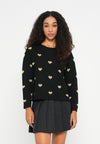 JDYPRIME LIFE HEART - Pullover - black/gold-coloured