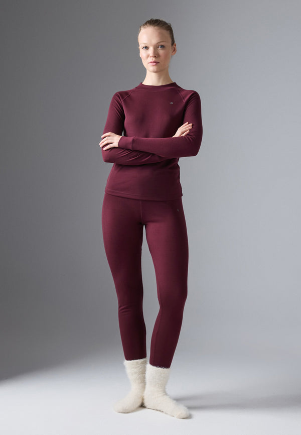 2 PIECE LONG SLEEVE TOP AND LEGGINGS SET - Caraco - 304 - bordeaux