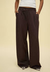 CASUAL STRIPED WITH CROSSOVER - Pantalon classique - mottled brown